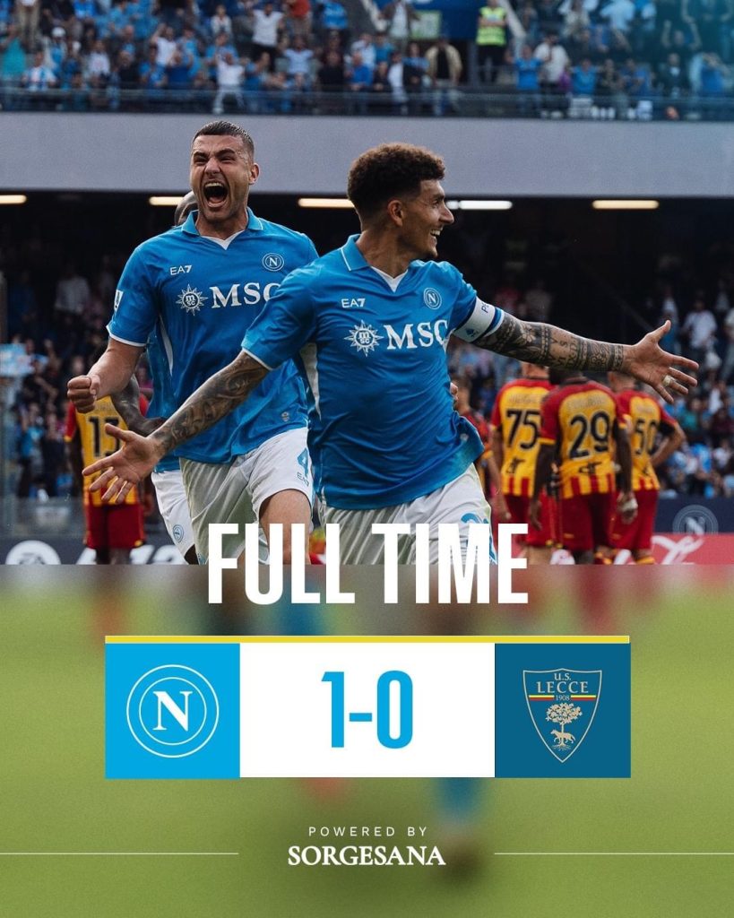 Napoli 1-0 Lecce: Di Lorenzo regala un’altra vittoria a Conte
