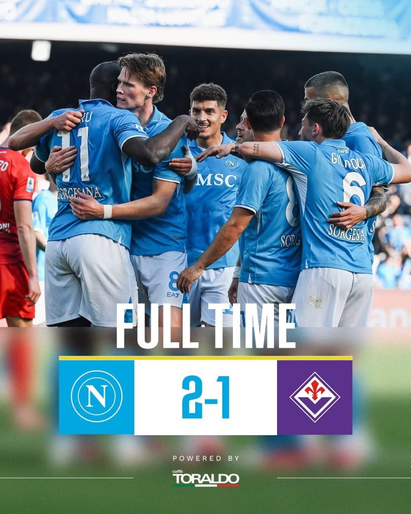 Napoli 2-1 Fiorentina: Lukaku e Raspadori regalano a Conte tre punti fondamentali