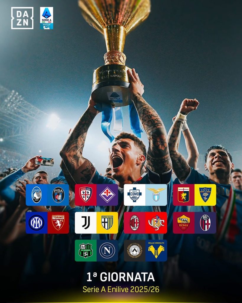 Calendario Serie A 2025/26: ecco le sfide degli azzurri