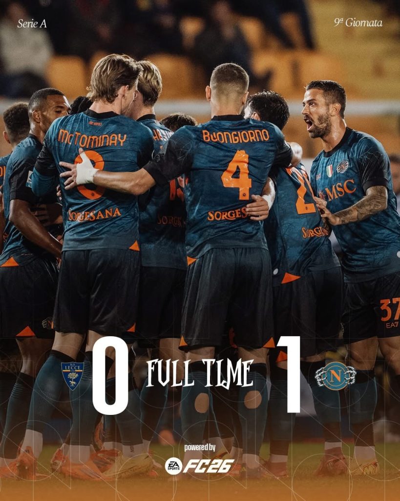 Lecce 0-1 Napoli: Anguissa colpo da tre punti