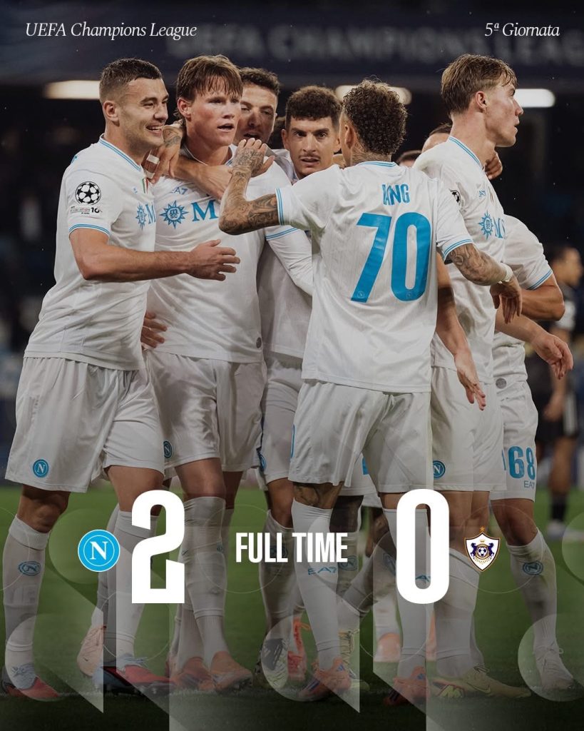 Napoli 2-0 Qarabag: super McTominay al Maradona