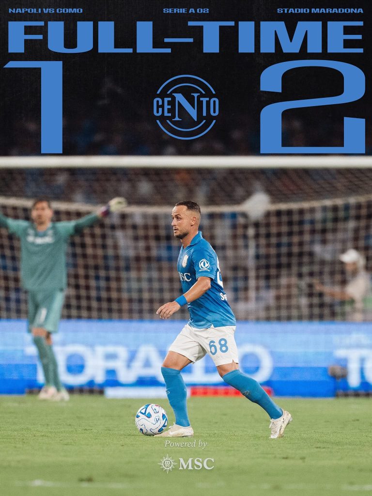 Napoli 1-2 Como: prima sconfitta stagionale