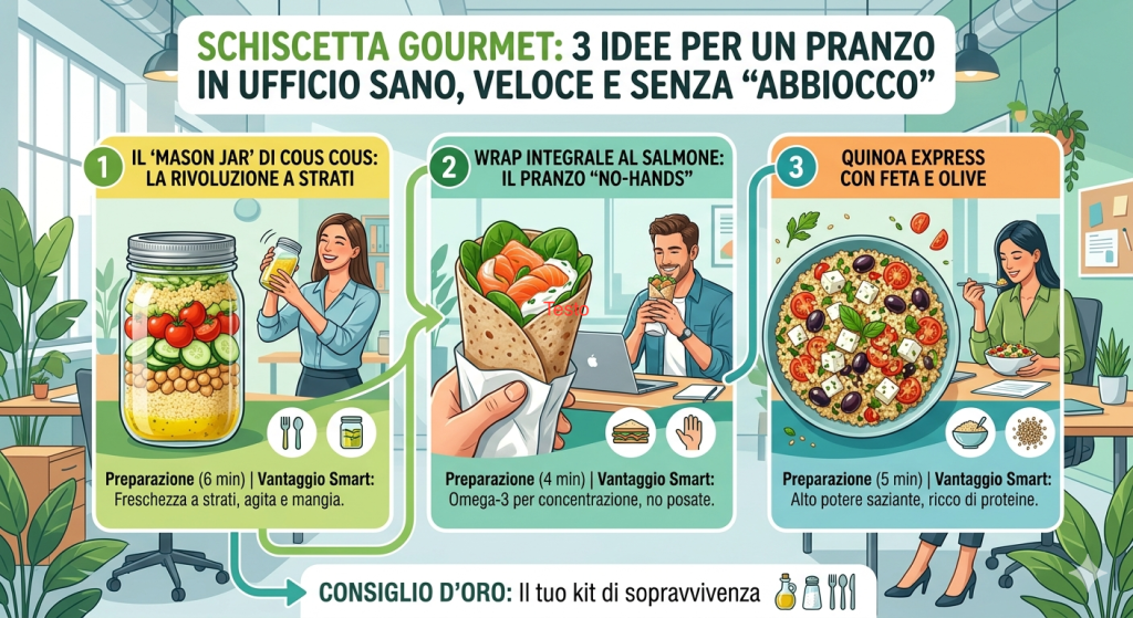 Schiscetta gourmet: 3 idee per un pranzo in ufficio delizioso, veloce e senza “abbiocco”